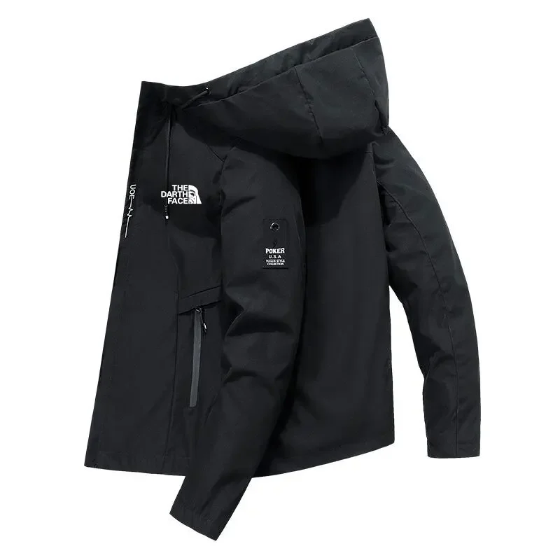 

Men's Hooded Jacket 2025 New Spring and Autumn Brand Windbreaker Fashion Casual Zipper Slim Fit