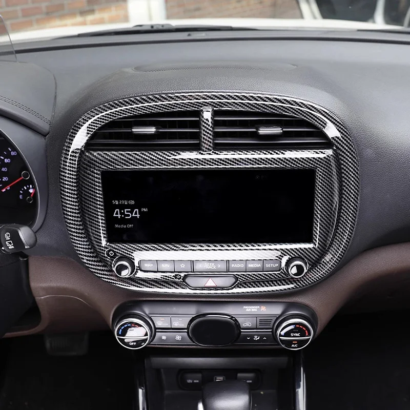 For Kia Soul III 2022 2023 2024 2025 Car Dashboard Navigation screen bezel button trim decorative cover frame modification