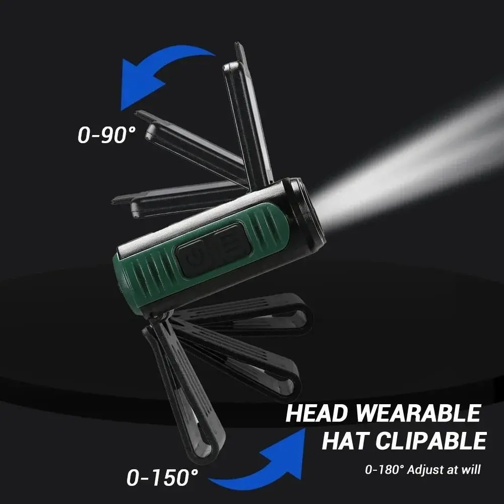 Portable USB Rechargeable Induction Headlamp Search Light Waterproof Cap Clip Light LED 1200Mah Sensor Headlamp Camping