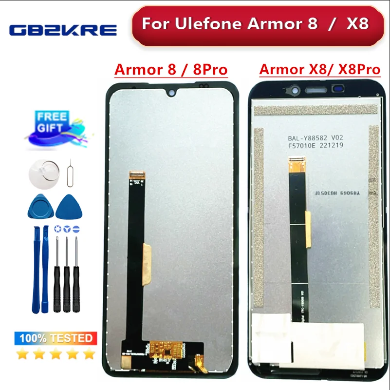 Oryginał dla Ulefone Armor X8 Armor 8 wyświetlacz LCD + ekran dotykowy Digitizer zgromadzenie pancerz 8 Pro akcesoria + narzędzia