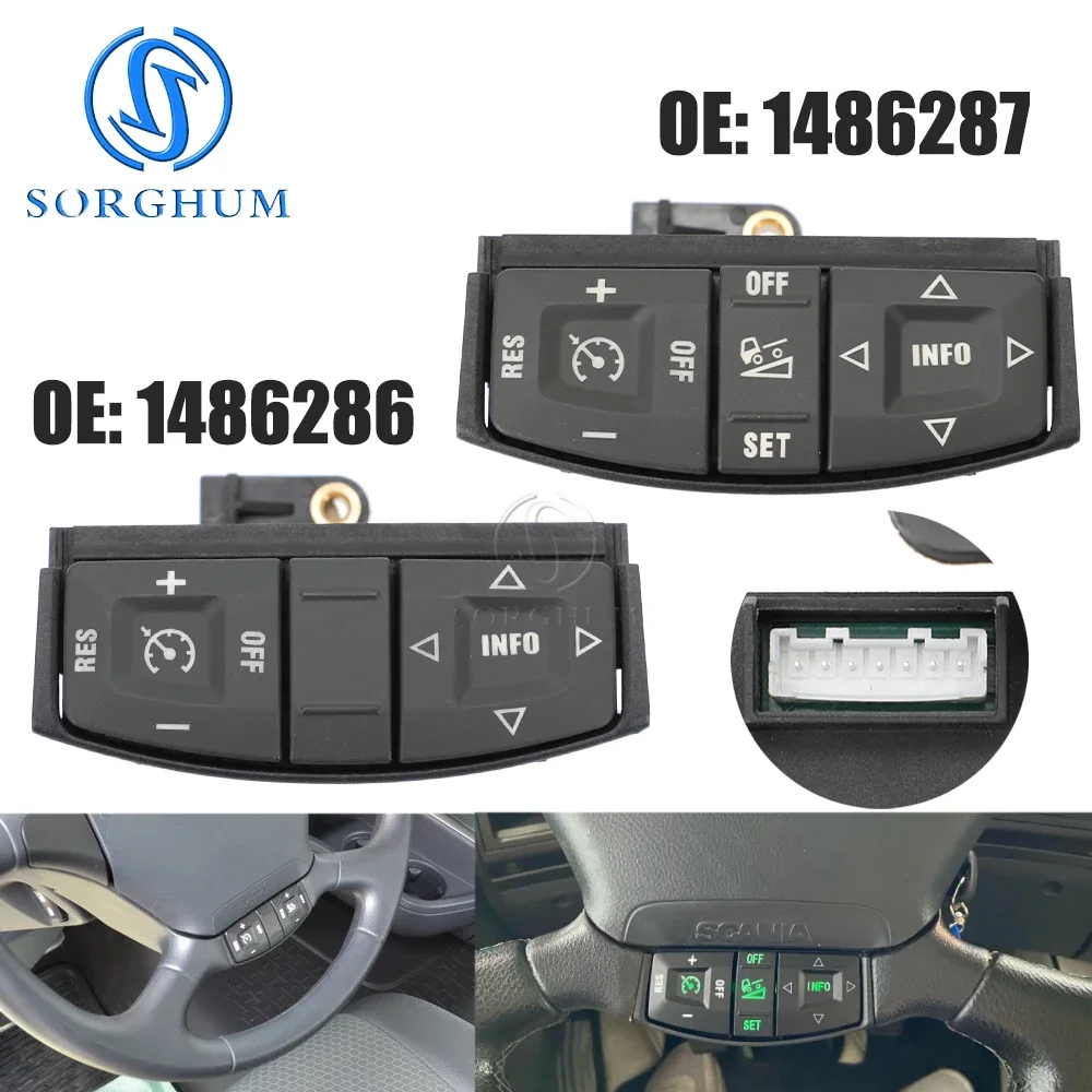 SORGHUM 1486287 1486286 Truck Steering Wheel Multi-Control Switch For SCANIA P, G, R, T; F, K, N Series Accessories 1486287S51