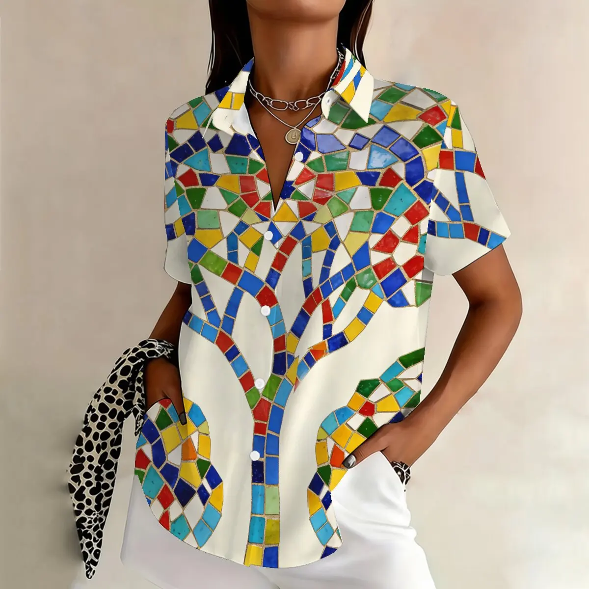 

Модная женская рубашка больших размеров с коротким рукавом для лета, с уникальным принтом, привлекательная и стильная, для улицы и вечеринок.