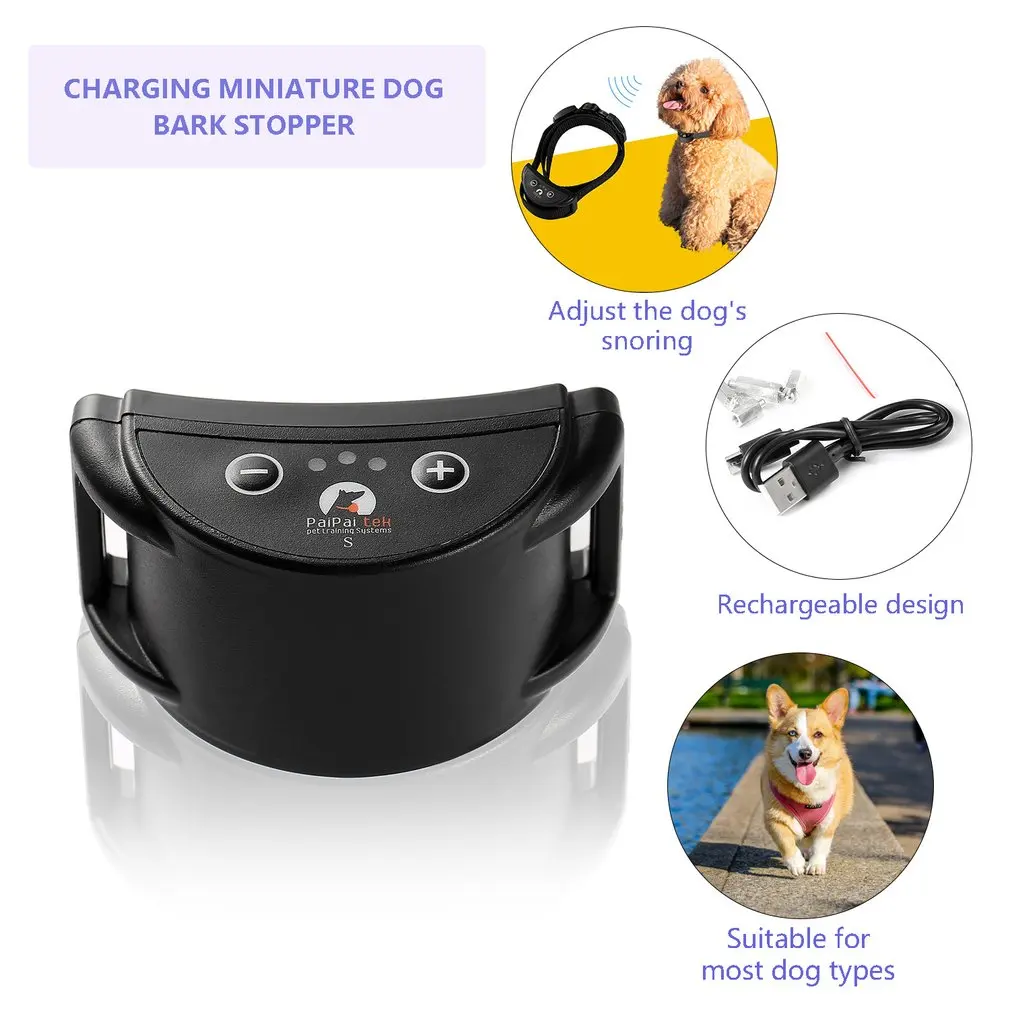 Pd258s Pet Dog Training Collar Anti-barking Collar Electric Shock Adjustable Nylon Strip USB Charging Dog Trainer General