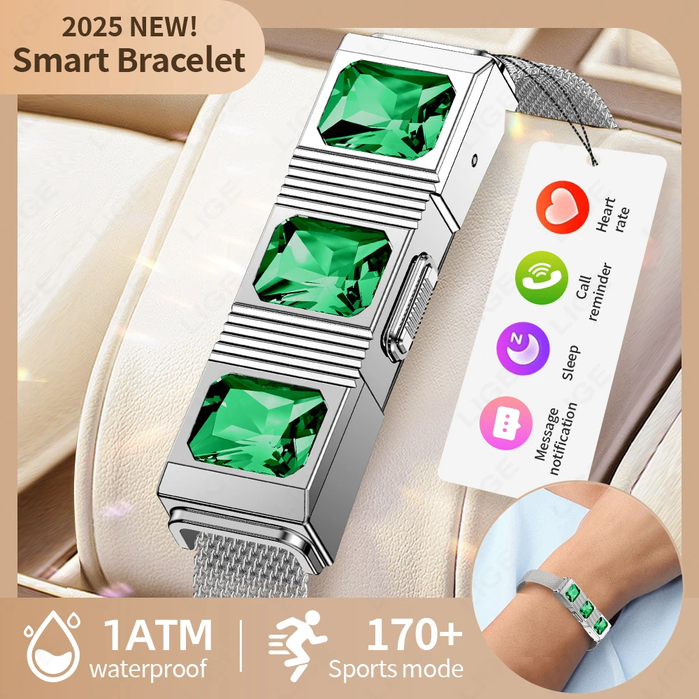 

Fashion Rhinestone Smart Bracelet Health Tracker Sleep Heart Rate Monitor Sport Band Smart Watch 1ATM Waterproof For Android IOS
