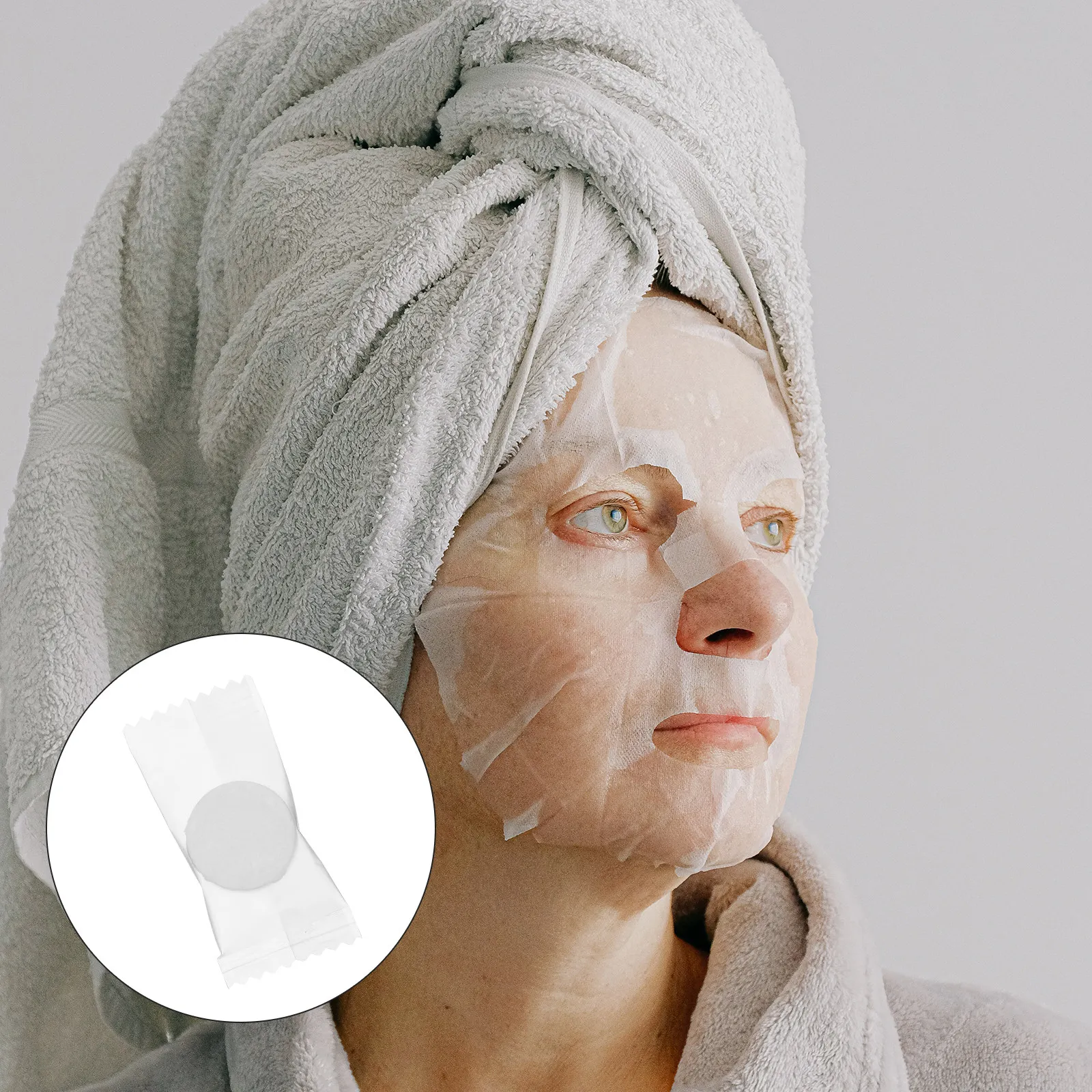 100Pcs Compressed Facial Mask Sheet Lightweight Breathable DIY Face Mask Paper High Absorption Cleanser Women Skin Care Tool view 6