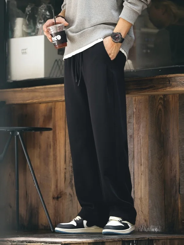 

Большой размер, уличные спортивные штаны, мужские осенне-зимние вязаные свободные драпированные прямые повседневные брюки, молодежные витали Sle