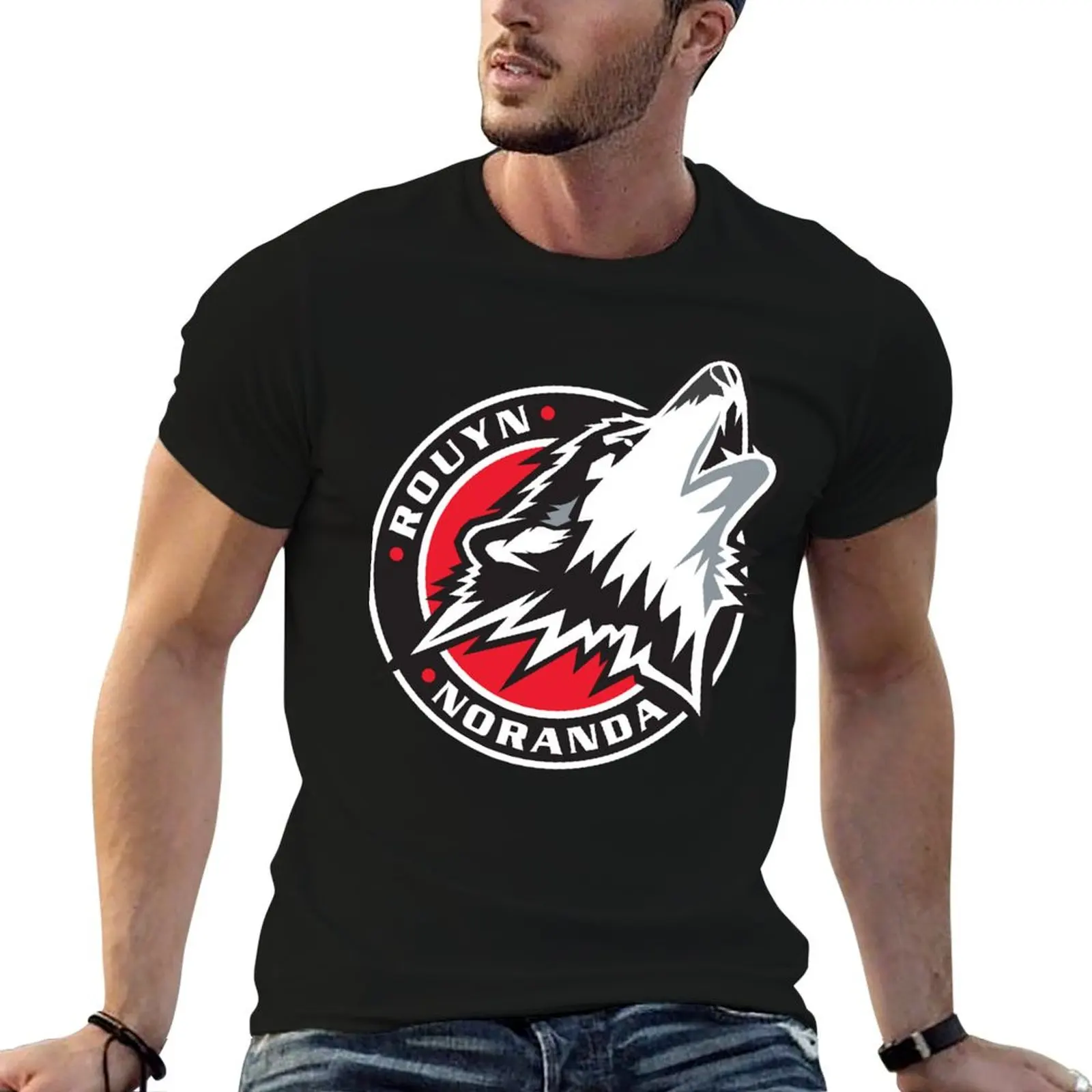 

Rouyn Noranda Huskies T-Shirt black cotton t-shirt plain for man package man t shirt heavy cotton T-Shirt