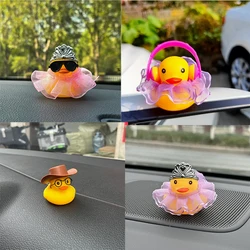 Rubber Duck Car Ornaments Duck Car Dashboard Decorations for Cute Car Accessories with Sunglasses