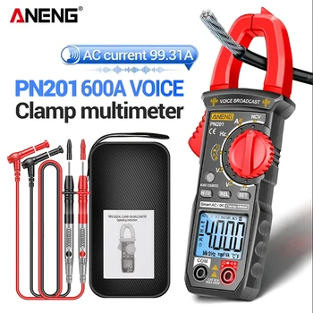 ANENG PN201 4000 count intelligent voice broadcast current clamp 600A AC/DC ammeter Volt Tester automatic range multimeter clamp