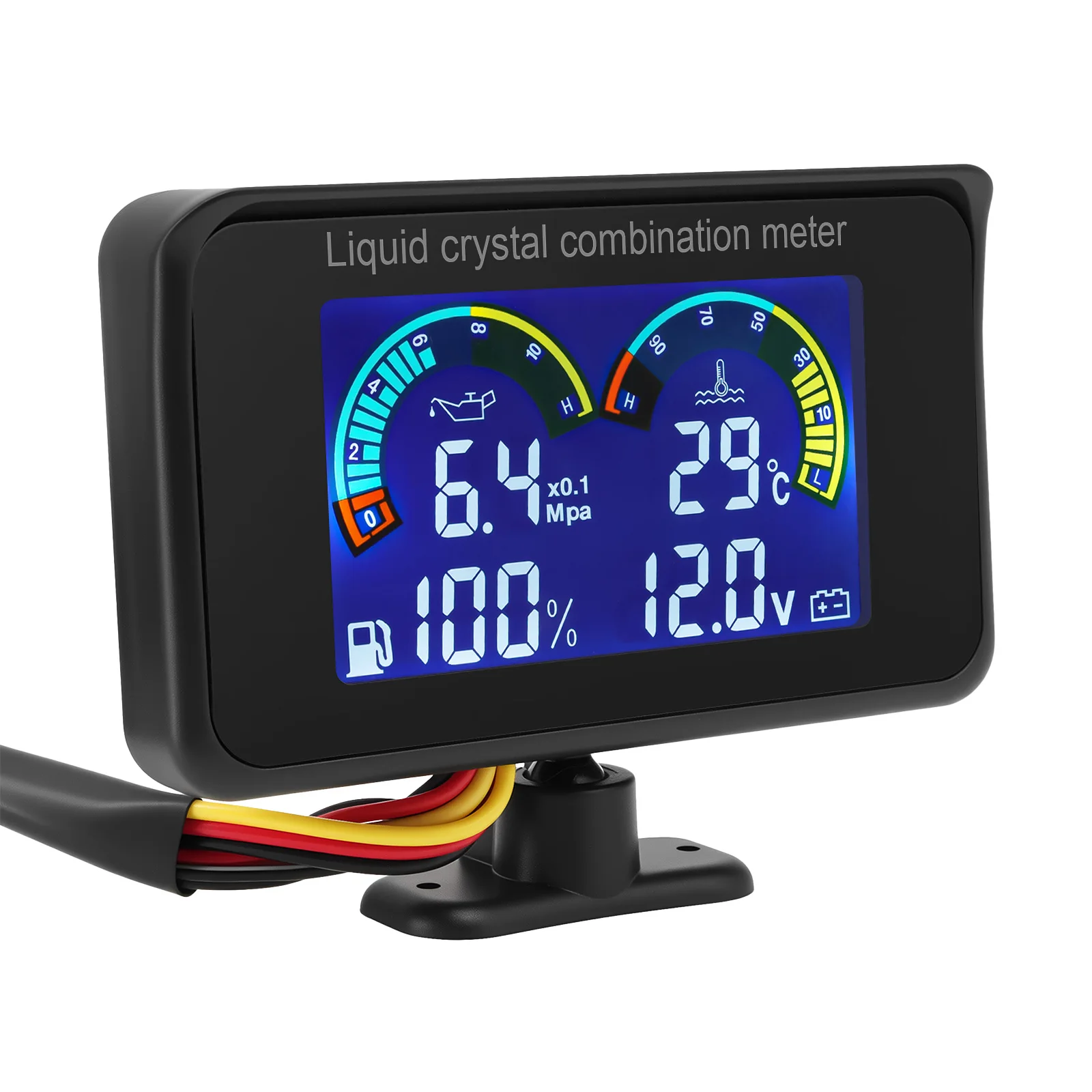 4-in-1 Auto LCD-Anzeige Digitale Öldruck-, Spannungs-, Wassertemperatur- und Kraftstoffanzeige Universelles Instrument 9-36V für Auto, LKW, SUV, Wohnmobil – Detail 11