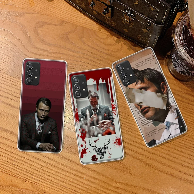 Killer Movie Hannibal Phone Case For Galaxy S23 S20 S21 FE Plus Samsung S24 S22 Ultra TPU Pattern S10 S10E S9 S8 S7 Edge Cover S