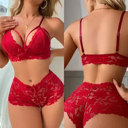 Sujetadores Sexys Transparent Mesh 2 Pieces Set Women's Pajama Underwear Sexy Lingerie Camisoles Tanks Ladies Homewear Underwear