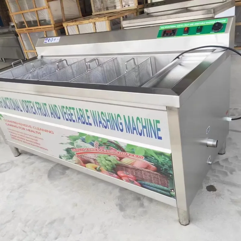 Customizable Food-Grade 304 SS Vortex Bubble Cleaning Machine for Vegetable Fruit Meat Seafood
