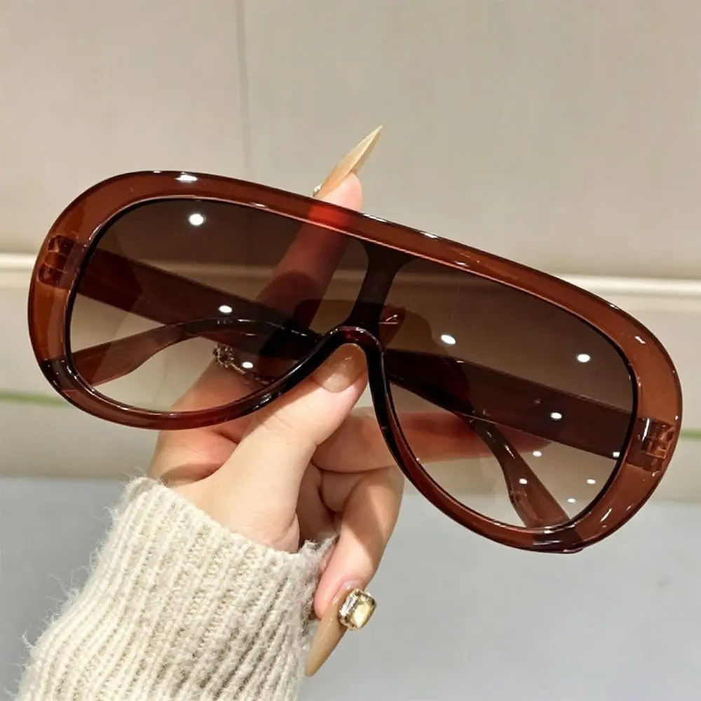 Retro Integrierte Übergroße Sonnenbrille mit Großem Rahmen, UV-Beständig, Modische Schutzbrille für Damen und Herren – Detail 6