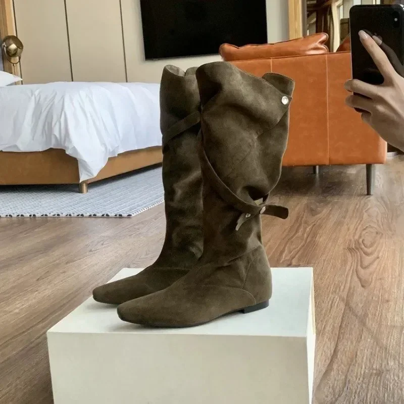 Modische knielange Damenstiefel für den Herbst, sexy spitze hohe Stiefel aus Europa und Amerika, gepolsterte Damen-High-Top-Stiefel. – Detail 8