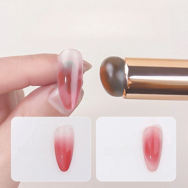 1 Pc Reusable Nail Art Silicone Applicator Stick Pigment Dust Applying Gradient Shading Pen Easy-Smudge Powder Nail Brushes Tool