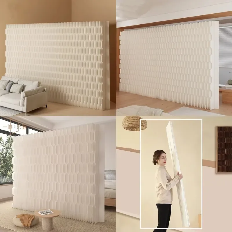 H801 Soft Screen Partition Sliding Fence Fish Scale Paper Wall for Living Room Entrance Office Exhibition Home Decoration