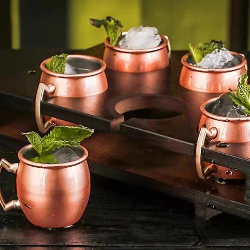 موسكو البغل أكواب النحاس 4 قطعة 60 مللي كوب معدني كوب من الفولاذ المقاوم للصدأ كوب قهوة النبيذ #1