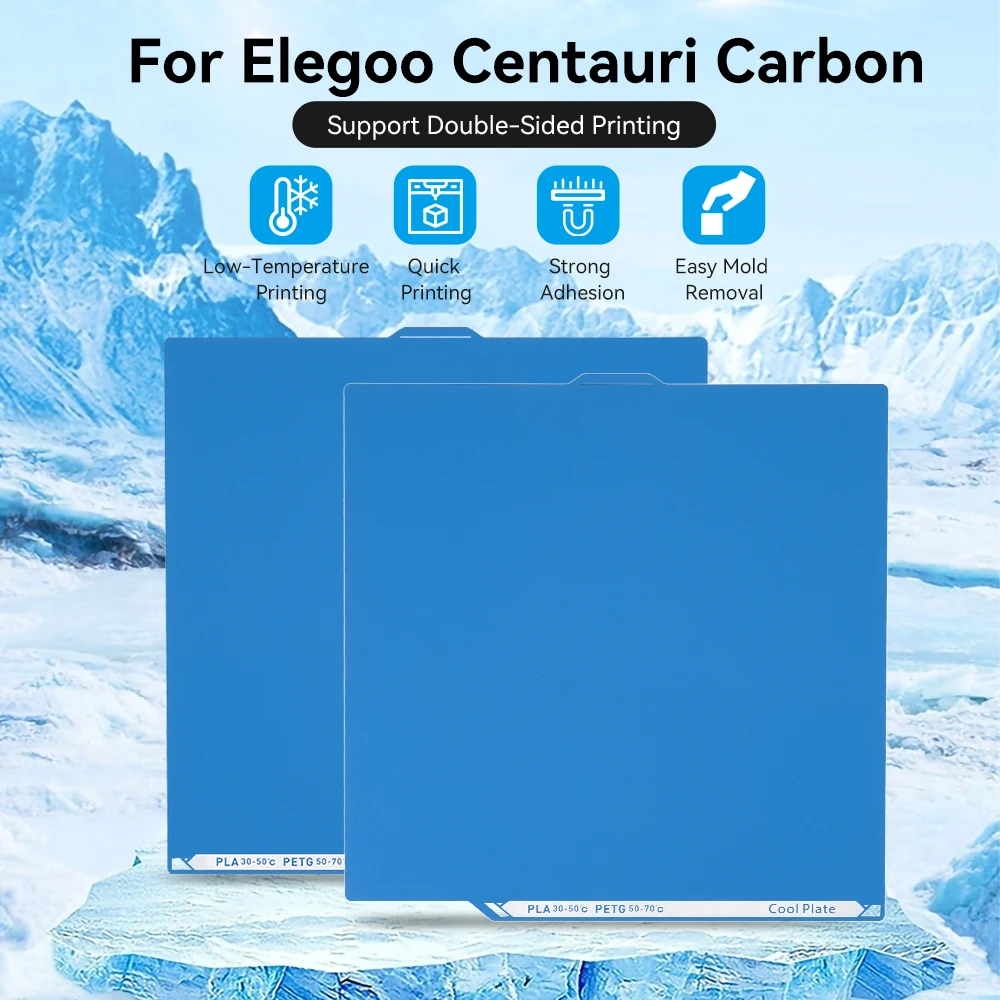 Untuk Elegoo Centauri Carbon 3DPrinter Bed Low-Temp Fast Printing Double-Sided Usable Kompatibel dengan PLA/PETG 3DPrinter Accessory