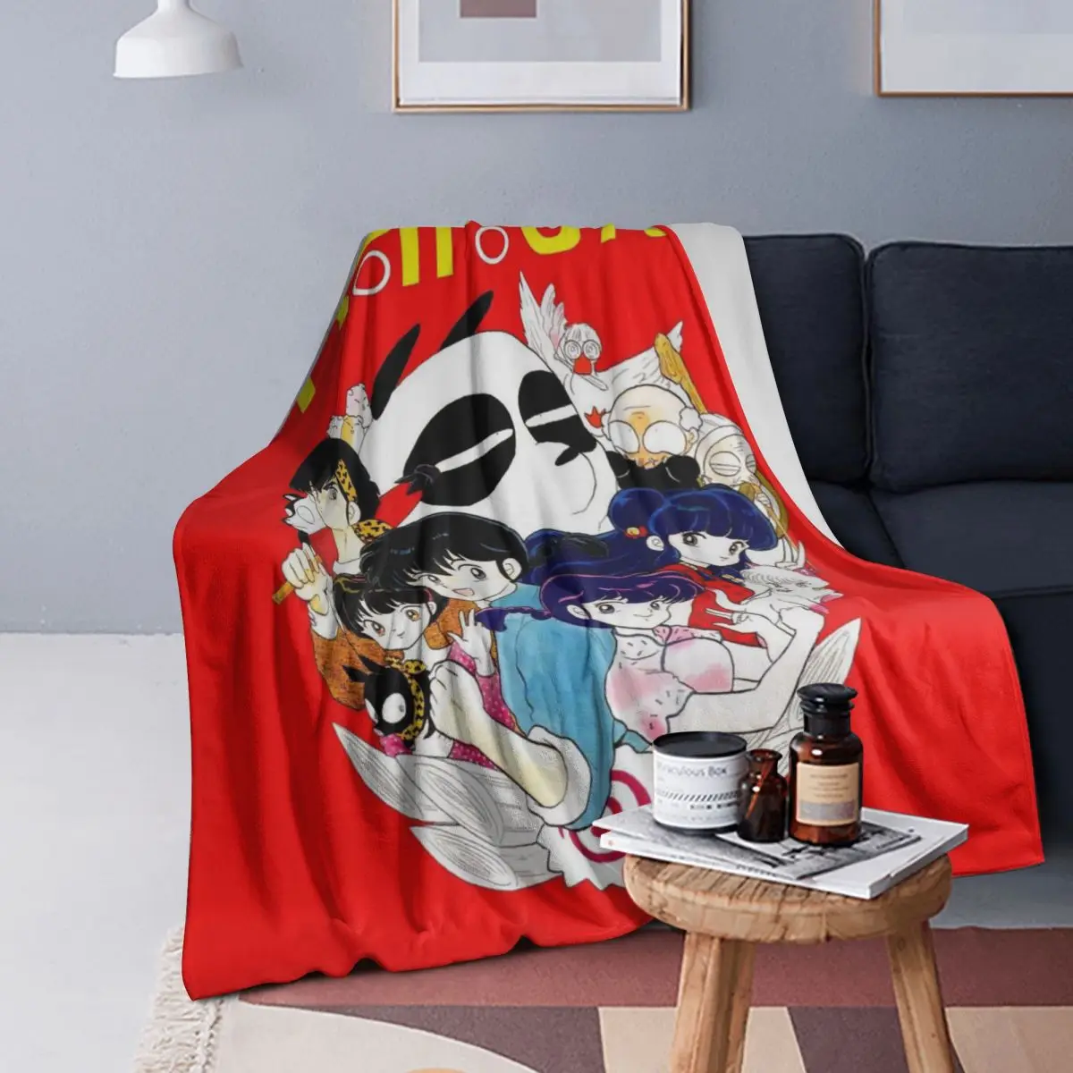 

Ranma 12 Saotome Pig Girls Blanket Soft Warm Flannel Throw Blanket Plush for Bed Living room Picnic Travel Home Couch