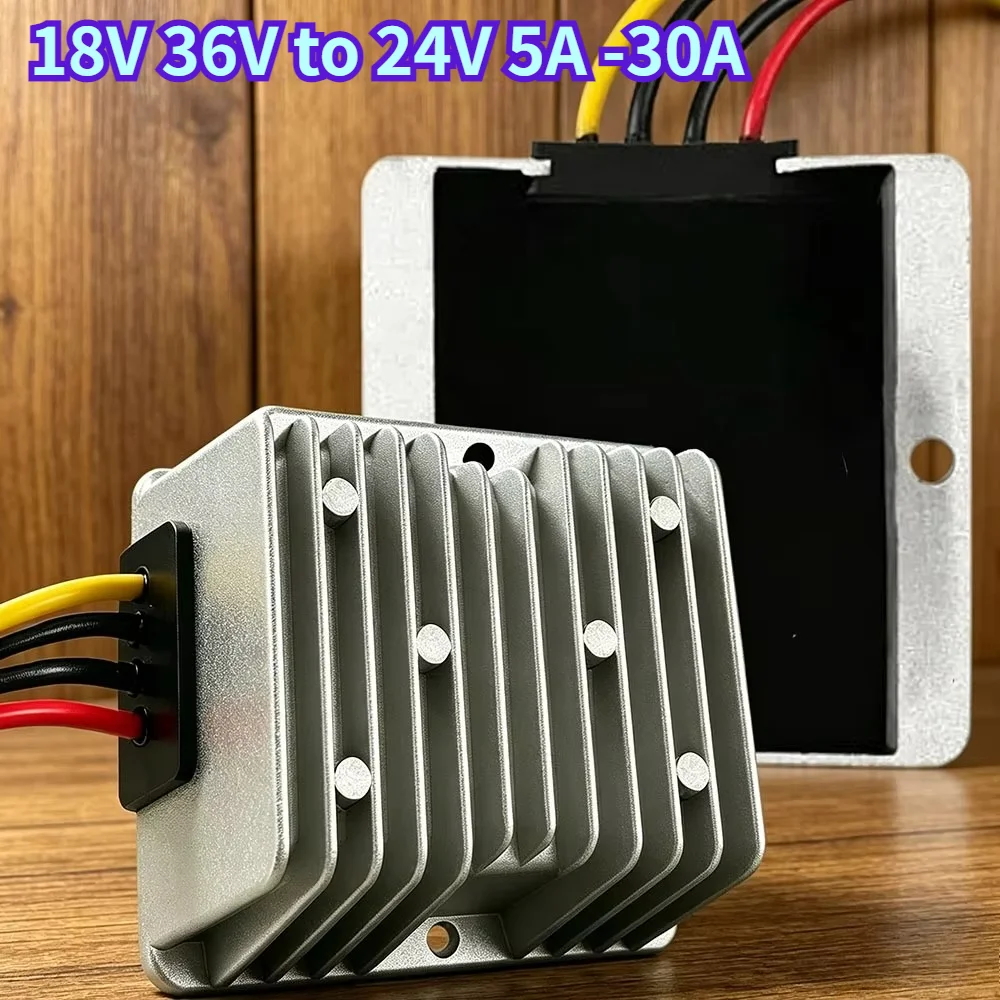 DC 18V 36V to 24V 5A -30A Buck-Boost Power Module Voltage Reducer Converter Voltage Regulator Waterproof Power Adapter For Car