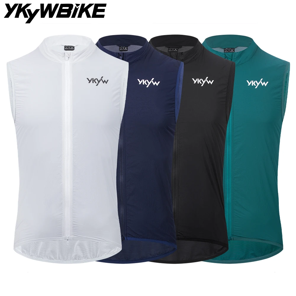 

YKYWBIKE Men Cycling Gilet Water Repellent Windproof Bicycle Vest Breathable Lightweight Road Bike Sleeveless Windbreaker