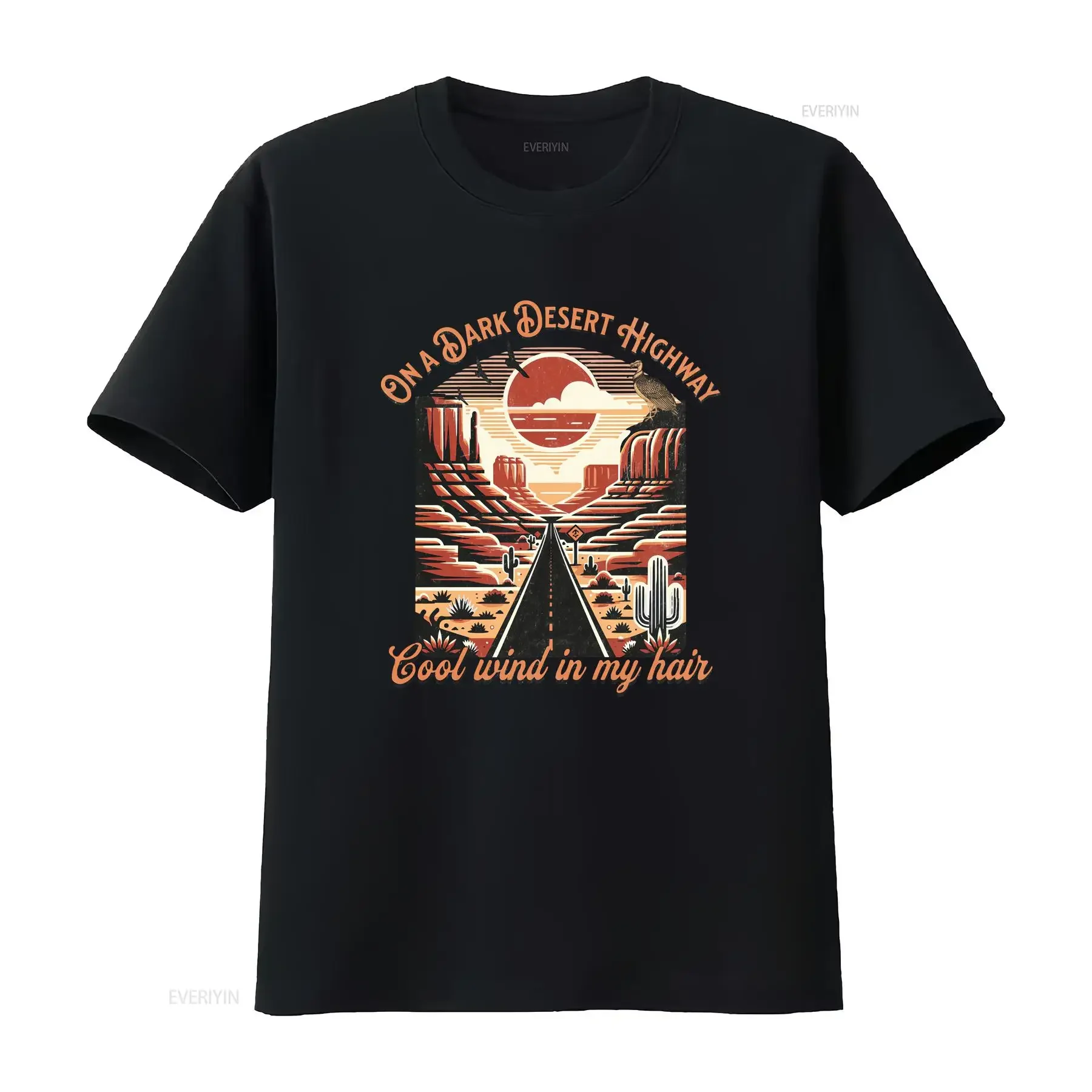 Traveler's shirt Road trip Outdoors Retro travel T Explore On a dark desert highway Hiking vintage Washed Stylish Casual