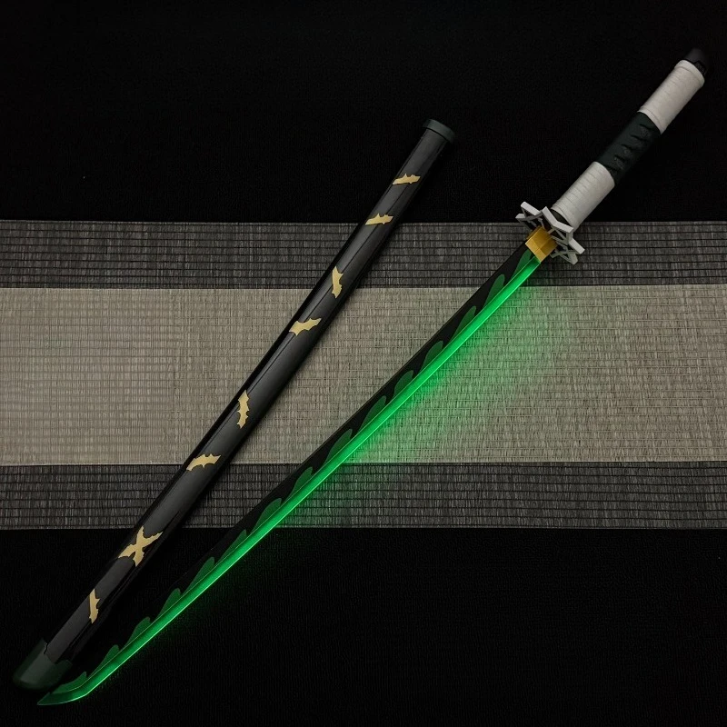 103cm Luminous Sun Wheel Wooden Knife with Sheath Samurai Blade Prop Laser Sword