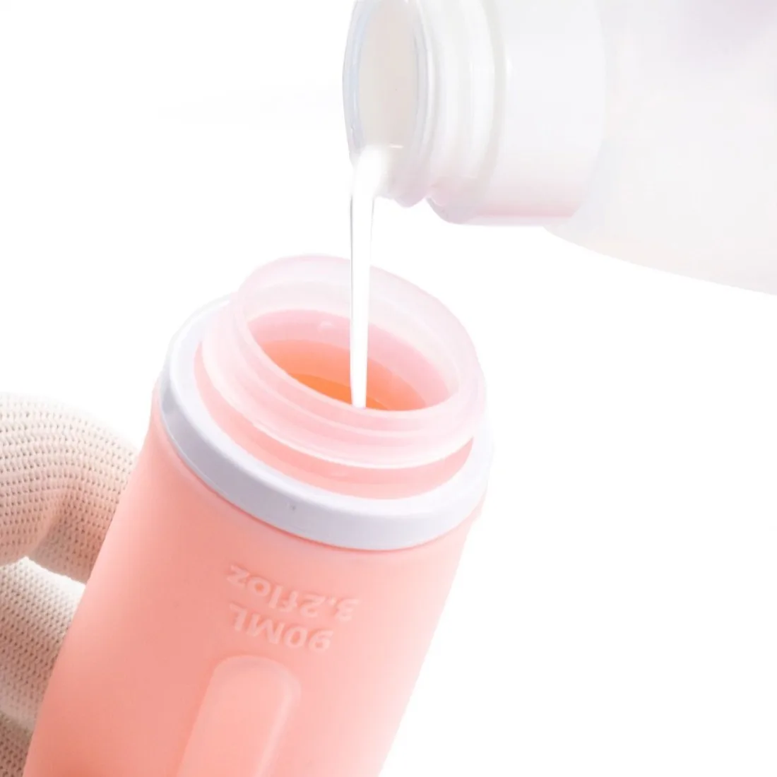 1 pz 60 ml riutilizzabile da viaggio sub-bottiglia articoli da toeletta portatile spremere bottiglia contenitore per campioni in silicone a prova di perdite con fori per appendere