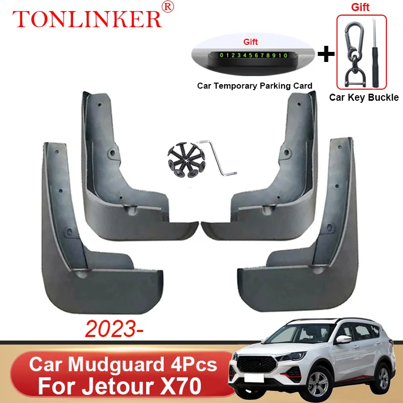 TONLINKER Car Mudguard For  Jetour X70 Restyling SUV 2023-Present Mudguards Splash Guards Fender Mudflaps Accessories