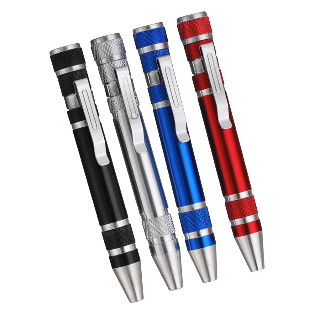 

1Set Screwdriver Tool Pen Set of 8 Magnetic Replacement Heads Vanadium Alloy Pole Anti-Slip Handle Home Repair Kit