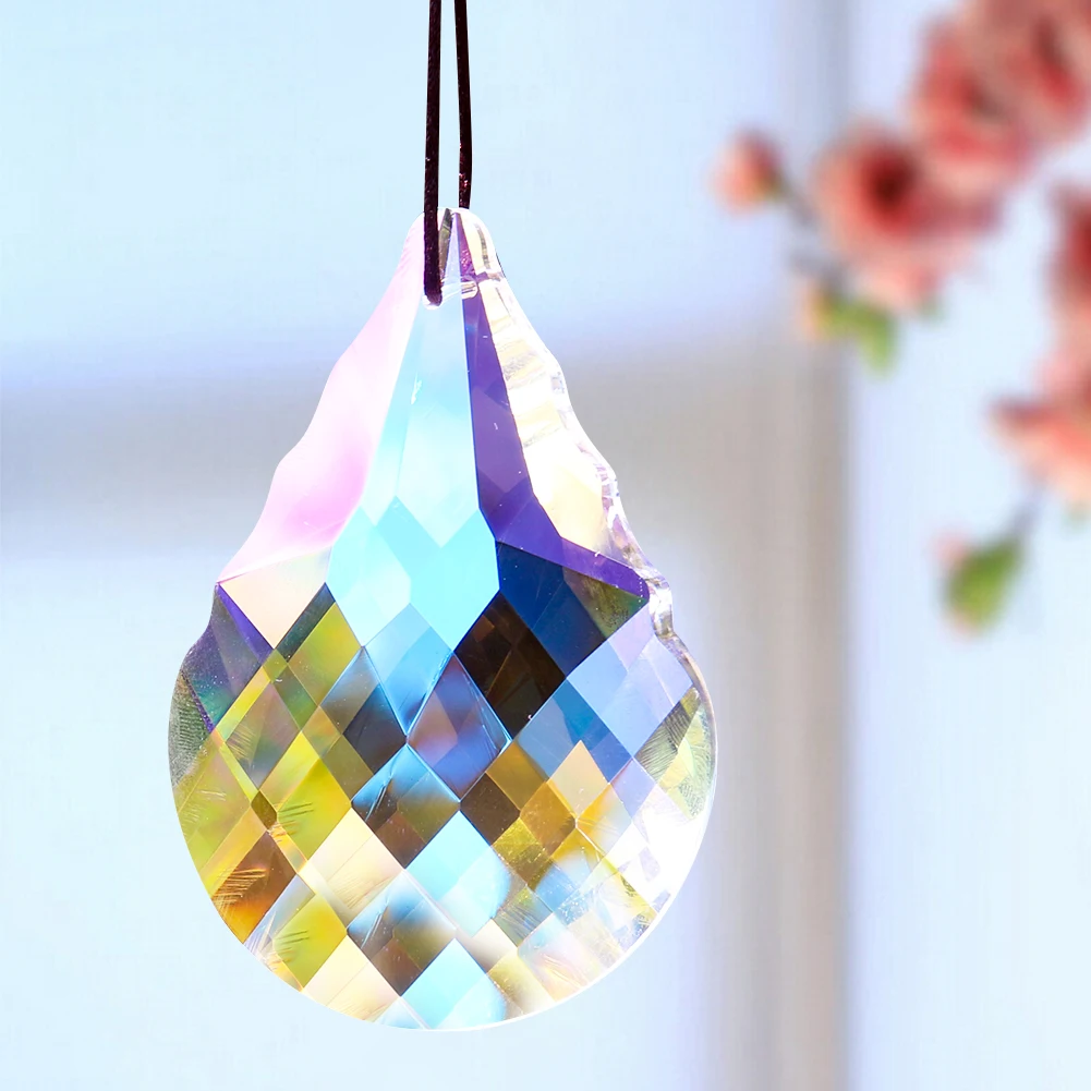 Aurora Sun Catcher Kürbis Kristall Feuer Poliert AB Farbe Faceted Prisma Waterdrop Hängen Anhänger Kronleuchter WEIHNACHTEN Baum Party Decor