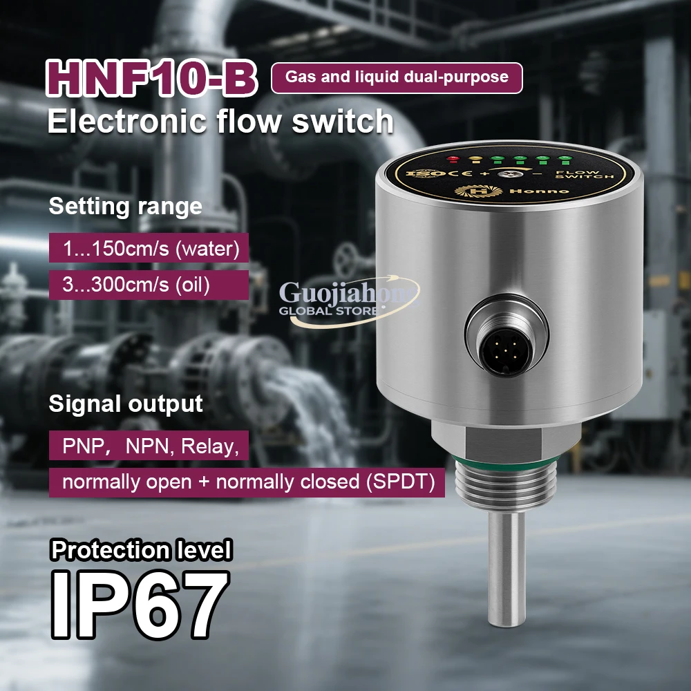 Honno 1/4 G Thread Electronic Float Switch HNF10-B Stainless Steel IP67 Thermal Flow Sensor OEM Liquid Oil Air Water Pump view 4
