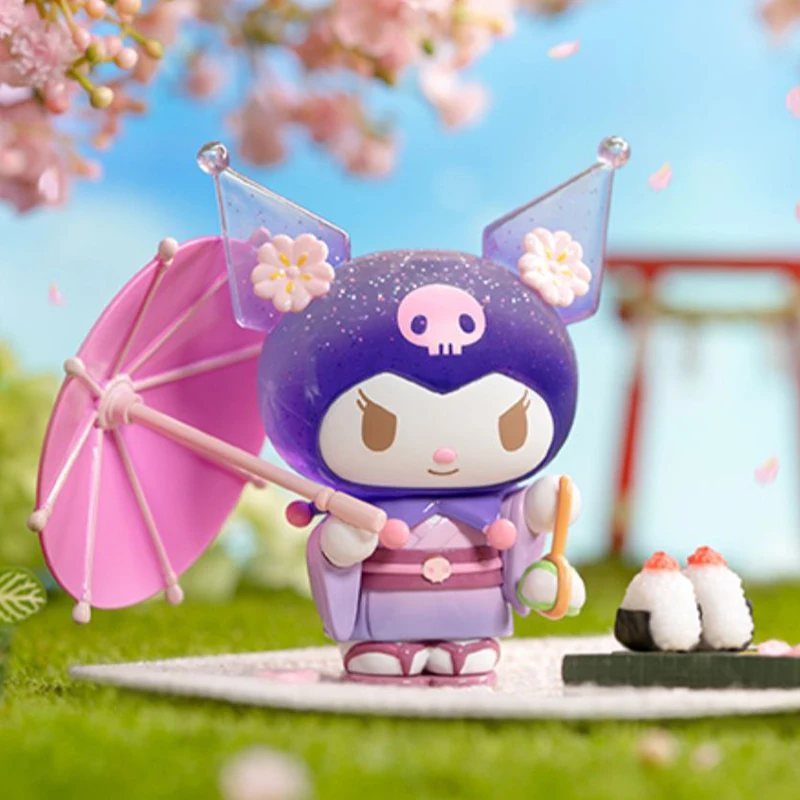 Echt Sanrio Figuur Blossom En Wagashi Serie Pompompurin Mymelody Kuromi Cinnamoroll Actie Beeldjes Model Poppen Kinderen Speelgoed