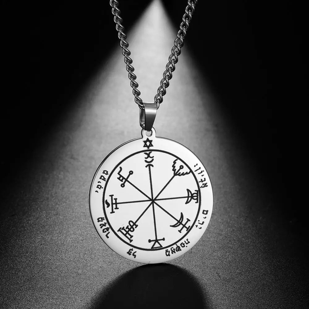 Teamer Venus Jupiter Key Seal Solomon Stainless Steel Men Necklace Amulet Magic Jewelry Women Jewish Star Of David Pendant