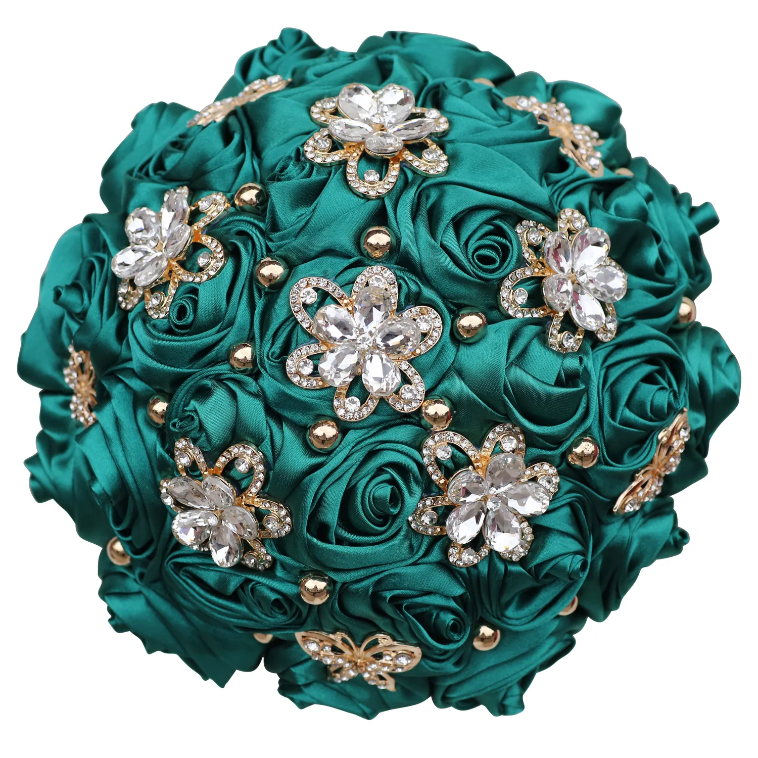 

Stable cross-border supply of spot goods, bride holding flower, rhinestone, rose roll, wedding celebration, European and America