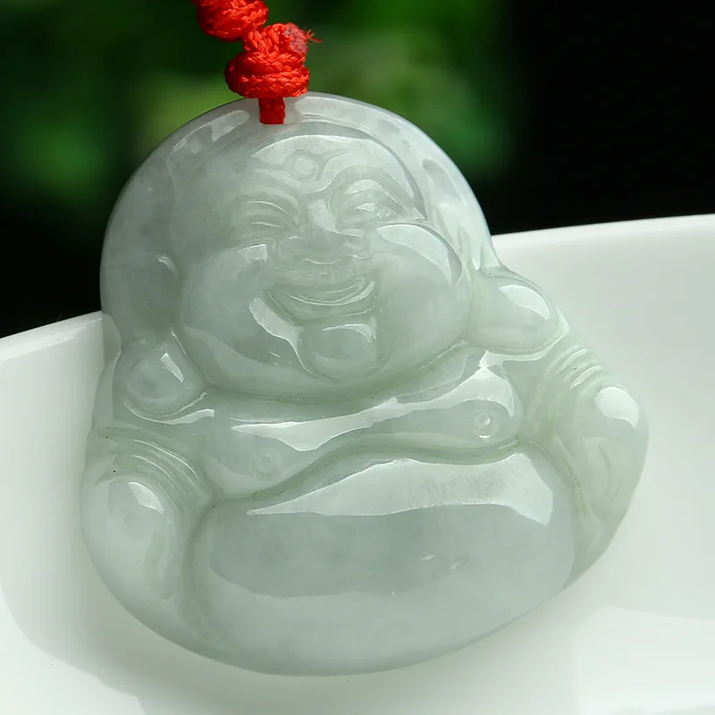 Myanmar Ice Maitreya Women's Big Belly Smiling Buddha Jade Pendant