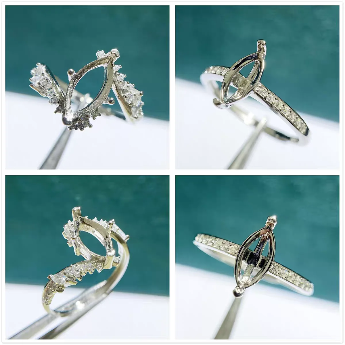 

MeiBaPJ 5*10/6*12 камень в форме конского глаза, серебро 925 пробы, модный держатель для колец, сделай сам, пустая поддержка для женщин, изысканные очаровательные ювелирные изделия