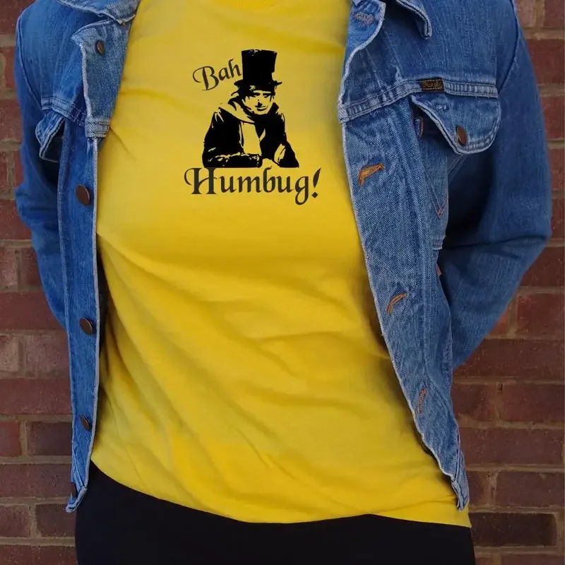 Scrooge Bah Humbug T Shirt Chistmas Carol Dickens Various Colours