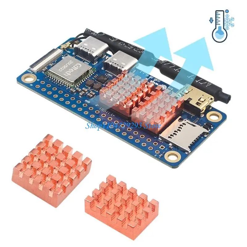 2PCS Radiator Pads For OrangePi Zero2W Development Board Heatsink Copper Pads