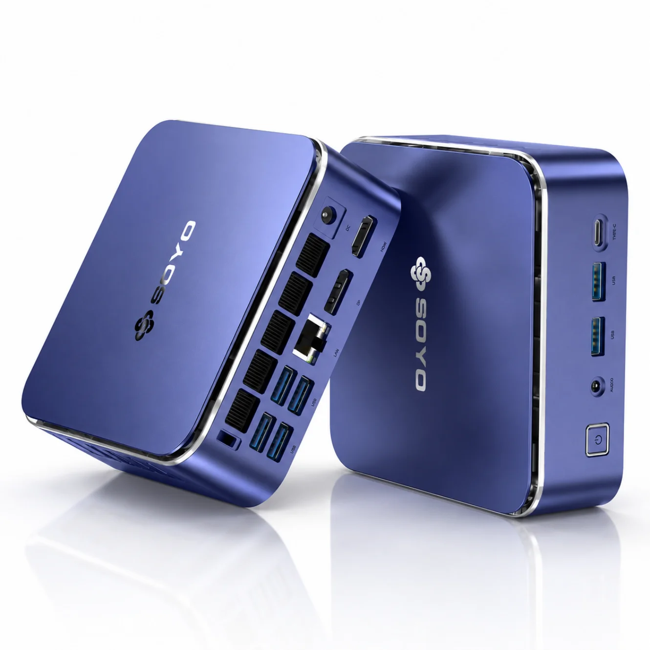 SOYO S5 Air Mini-PC AMD Ryzen 5 7535HS 16GB DDR5 512GB M.2 SSD Windows 11 Pro AMD Radeon Grafik Mini-Desktop-Computer Dual HDMI Type-C RJ45 Home Office Gaming Micro-PC