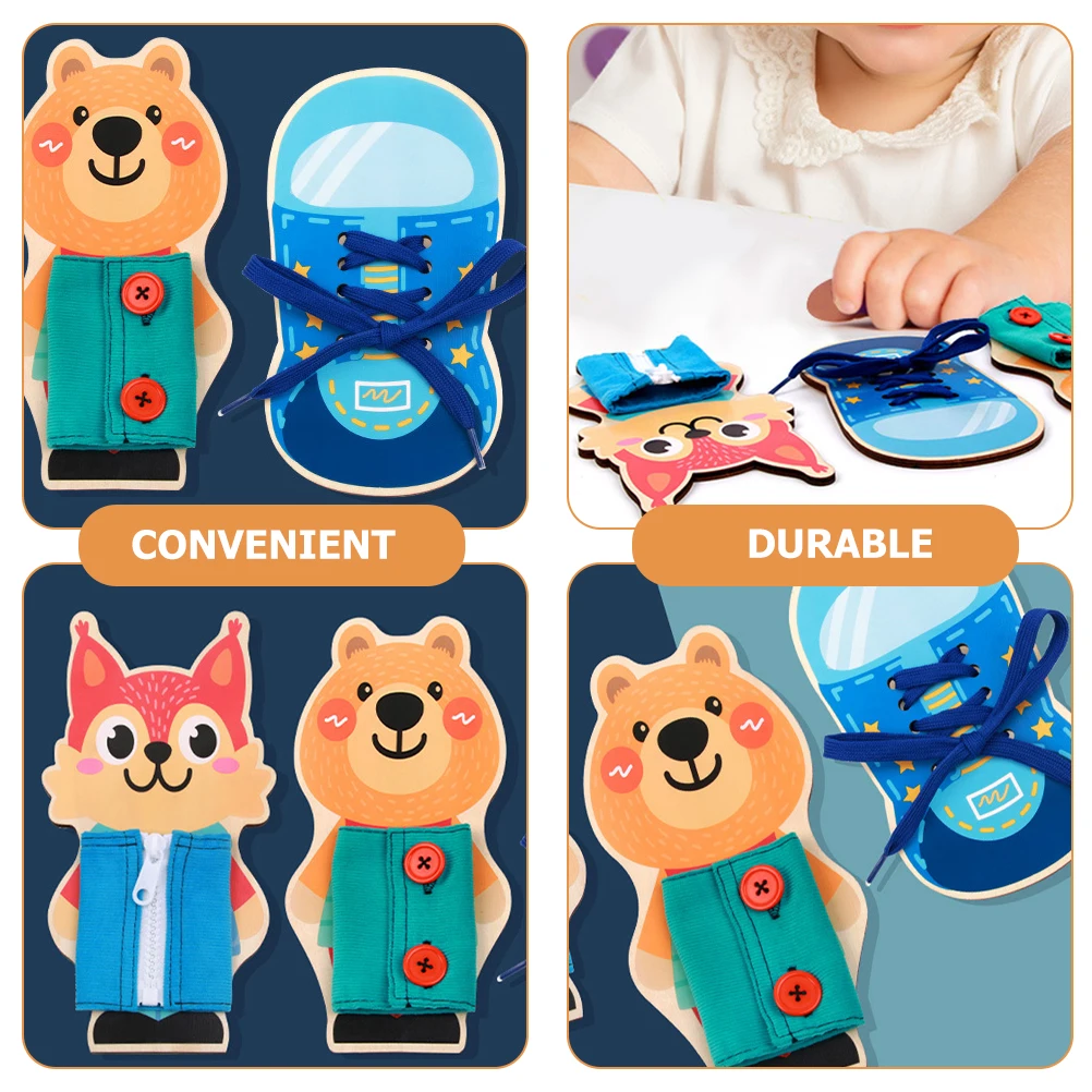 Educação infantil placa ocupada amarrando sapatos brinquedo rendas criança montessori brinquedos habilidades motoras finas crianças centro de atividades madeira