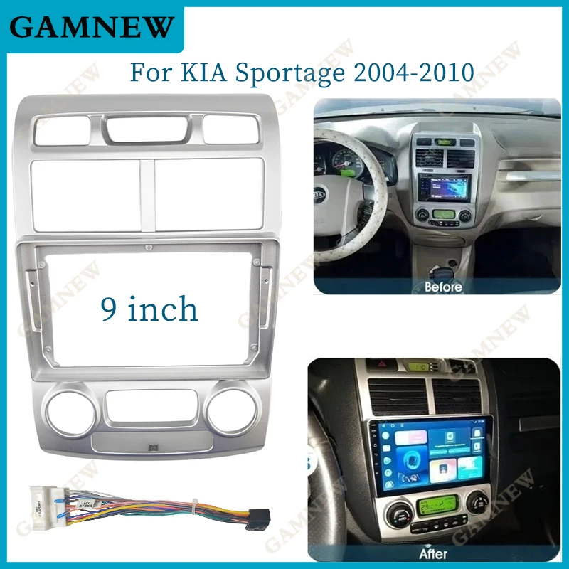 9 Inch Car Frame Fascia Adapter For KIA Sportage 2004-2010 Android Radio Dash Fitting Panel Kit