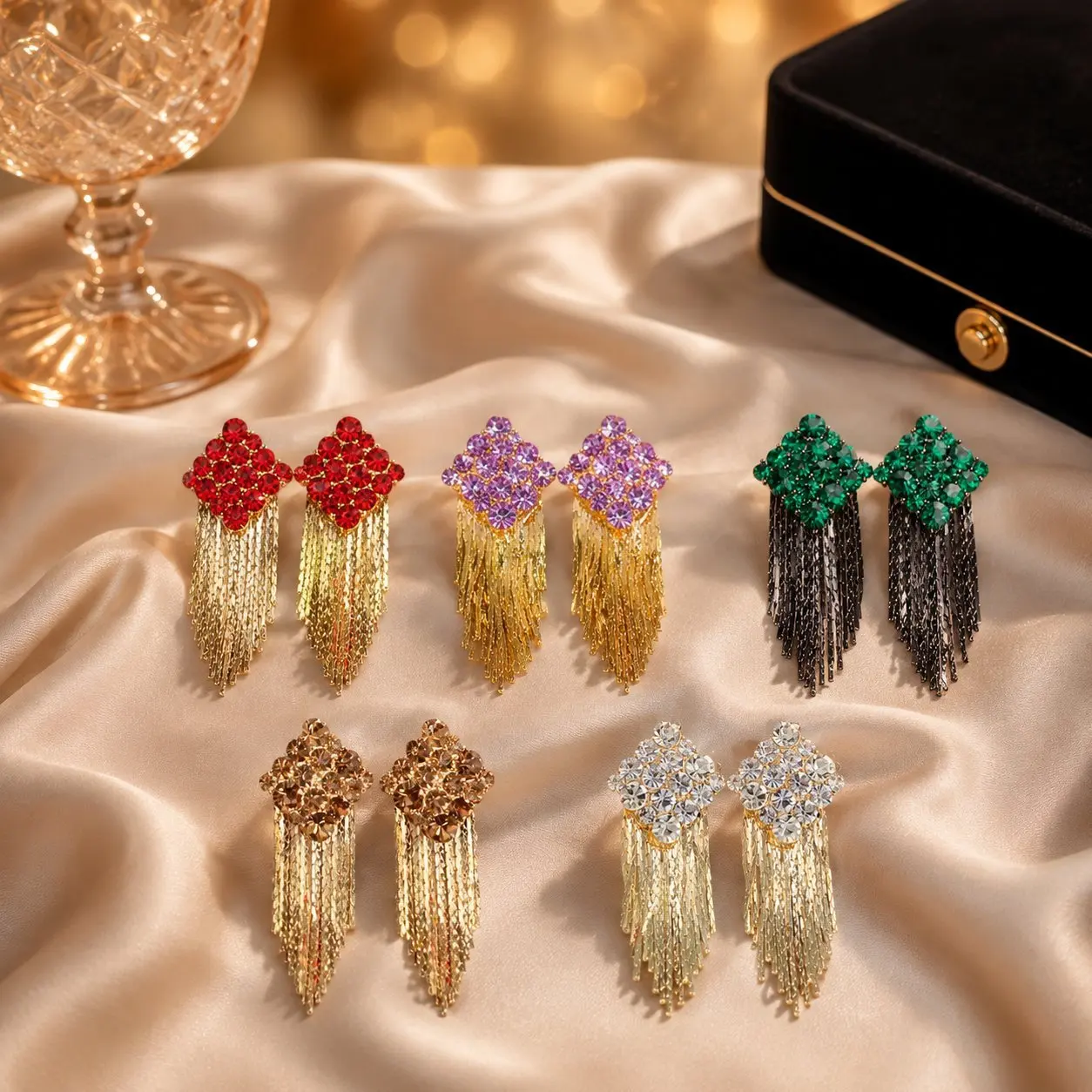 Colorful tassel earrings, suitable for daily wear, can be used as exquisite holiday gifts