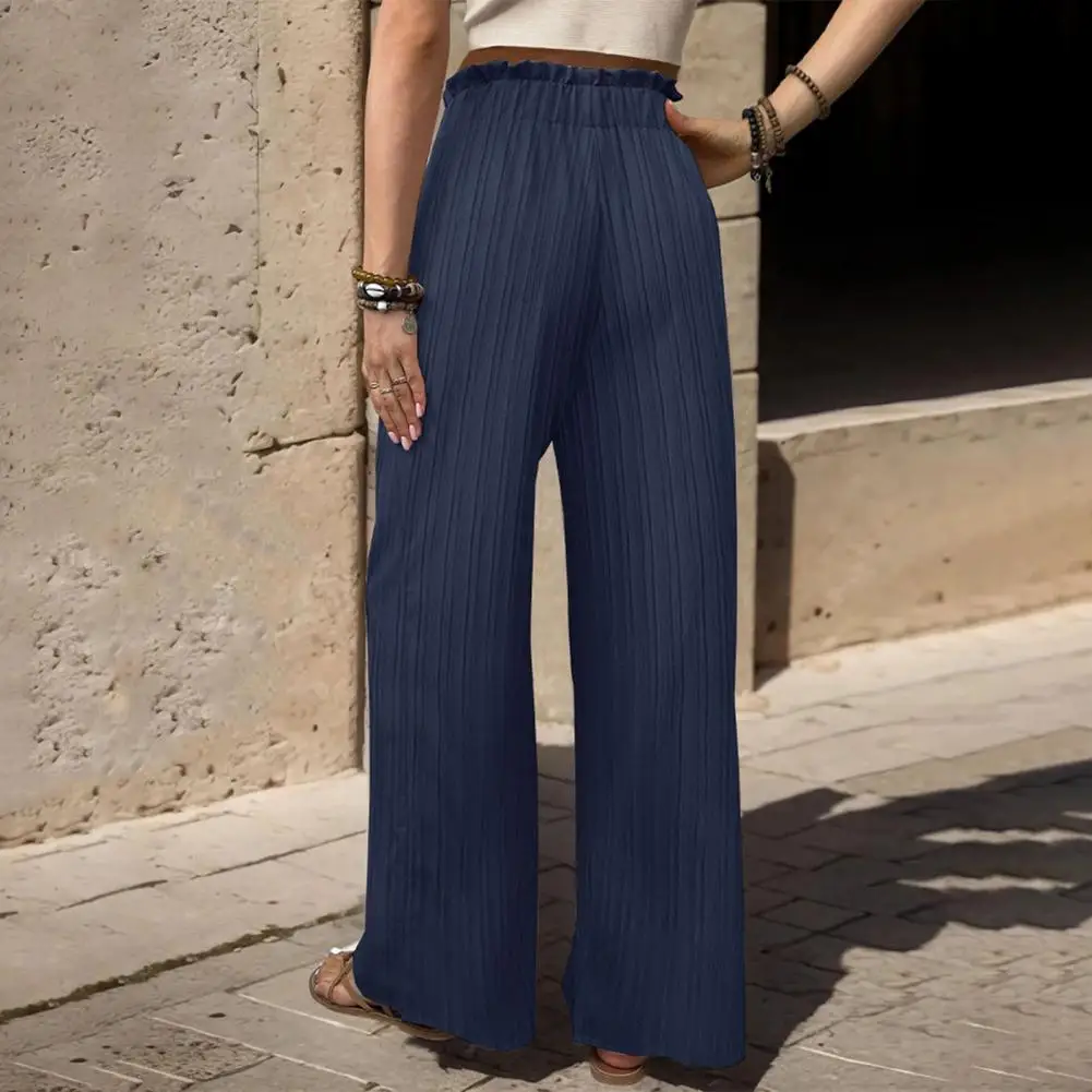 Women Wide-leg Pants Stylish Women's High Waist Lace-up Wide Leg Pants for Casual Streetwear Fashion Loose Fit Casual Pants