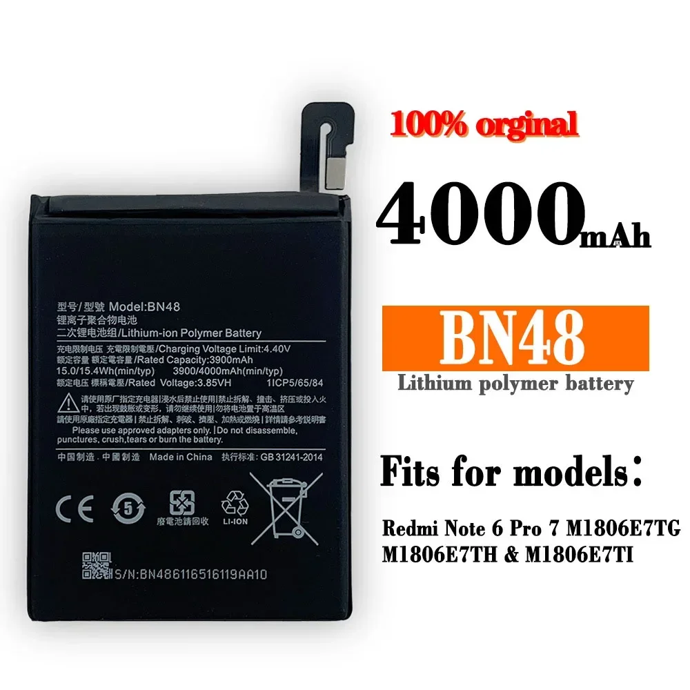 Phone Battery For Xiaomi Mi Redmi Note Max Mix 2 3 3S 3X 4 4X 4A 5 5A 5S 5X M5 6 6A 7 7A 8 8T 9 9A M9 SE Pro Plus Lite Bateia