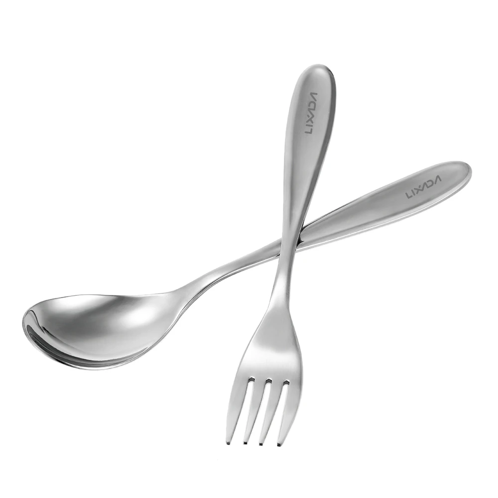 Portable Titanium Spoon Fork Cutlery Set Lightweight Full Length Dinner Fork Spoon Home Outdoor Camping Hiking Backpacking