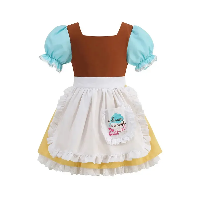 

Kids Halloween Princess Costume Girls Cinderella Day Dress Anime Maid Role Play Outfis with Apron