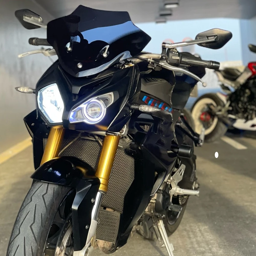 S1000R الزجاج الأمامي للدراجات النارية منحرف الزجاج الأمامي لسيارات BMW S1000 S 1000 R 2014 2015 2016 2017 2018 2019 2020 شاشة فقاعة مزدوجة