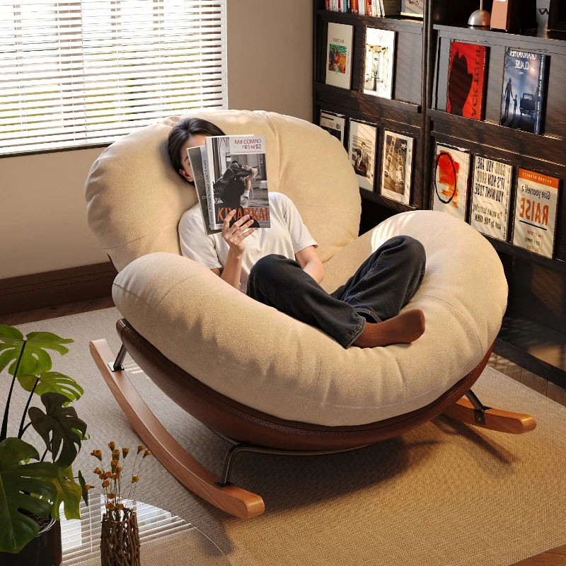 

Eggshell Rocking Chair Lazy Sofa Reclining Adult Sleeping Balcony Home Leisure Single Living Room Lazy